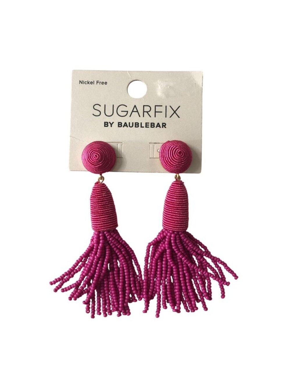 Sugarfix By Baublebar Earrings Vibrant Fuchsia Pink Beaded Tassels